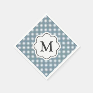 Blue Polka Dots Monogram Napkins