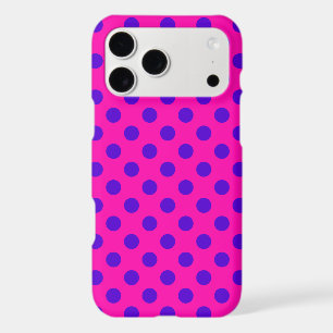 Blue polka dots on fuchsia