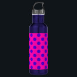 Blue polka dots on fuchsia 710 ml water bottle<br><div class="desc">Blue polka dots on fuchsia</div>