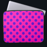 Blue polka dots on fuchsia laptop sleeve<br><div class="desc">Blue polka dots on fuchsia</div>