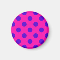 Blue polka dots on fuchsia