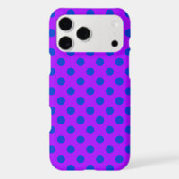 Blue polka dots on purple