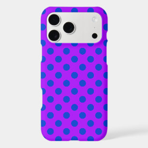Blue polka dots on purple