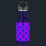 Blue polka dots on purple 532 ml water bottle<br><div class="desc">Blue polka dots on purple</div>