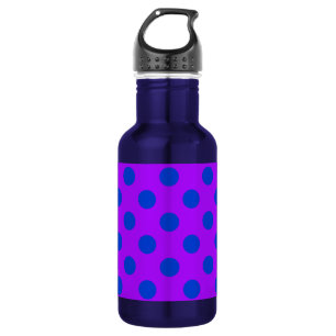 Blue polka dots on purple 532 ml water bottle