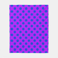 Blue polka dots on purple