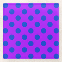 Blue polka dots on purple