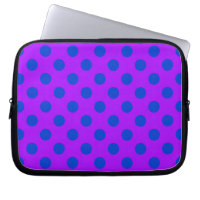 Blue polka dots on purple