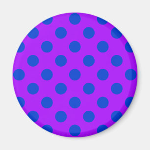 Blue polka dots on purple magnet