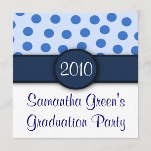 Blue Polka Dots Party Invitations