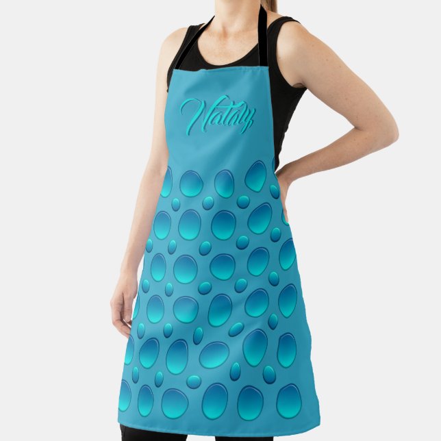 blue polka dots pattern apron (Insitu)