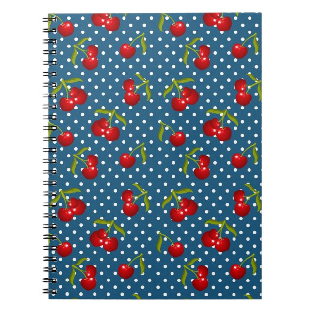 Blue Polka Dots Pattern Dot Pattern Illustrator Po Notebook (Front)