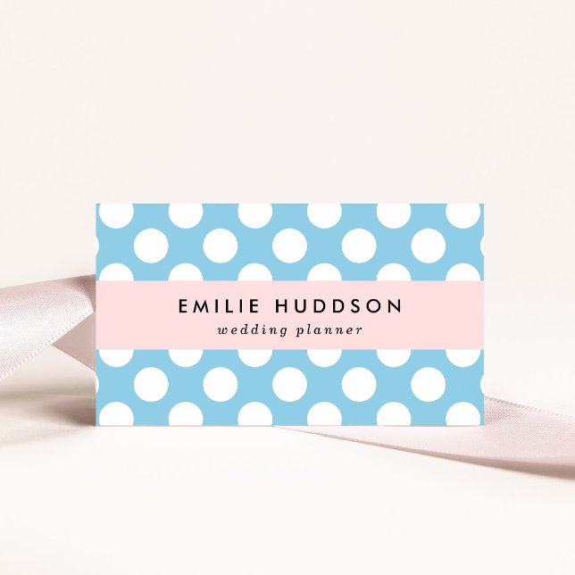 Blue Polka Dots, Polka Dot Pattern, Dots, Dotted Business Card (Creator Uploaded)
