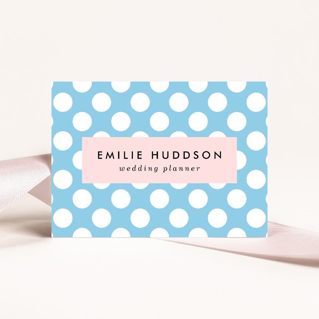 Blue Polka Dots, Polka Dot Pattern, Dots, Dotted Business Card (Creator Uploaded)