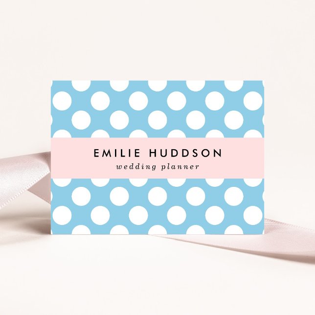 Blue Polka Dots, Polka Dot Pattern, Dots, Dotted Business Card (Creator Uploaded)