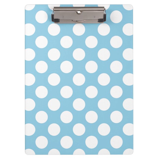 Blue Polka Dots, Polka Dot Pattern, Dots, Dotted Clipboard (Front)