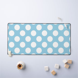 Blue Polka Dots, Polka Dot Pattern, Dots, Dotted Desk Mat