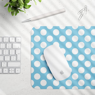 Blue Polka Dots, Polka Dot Pattern, Dots, Dotted Mouse Pad