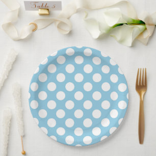 Blue Polka Dots, Polka Dot Pattern, Dots, Dotted Paper Plate
