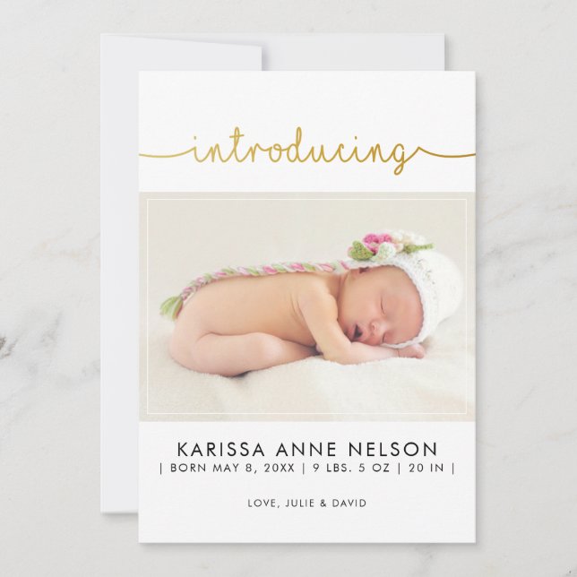 blue polka dots portrait hand lettering birth holiday card (Front)