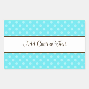 Blue Polka Dots Rectangular Sticker
