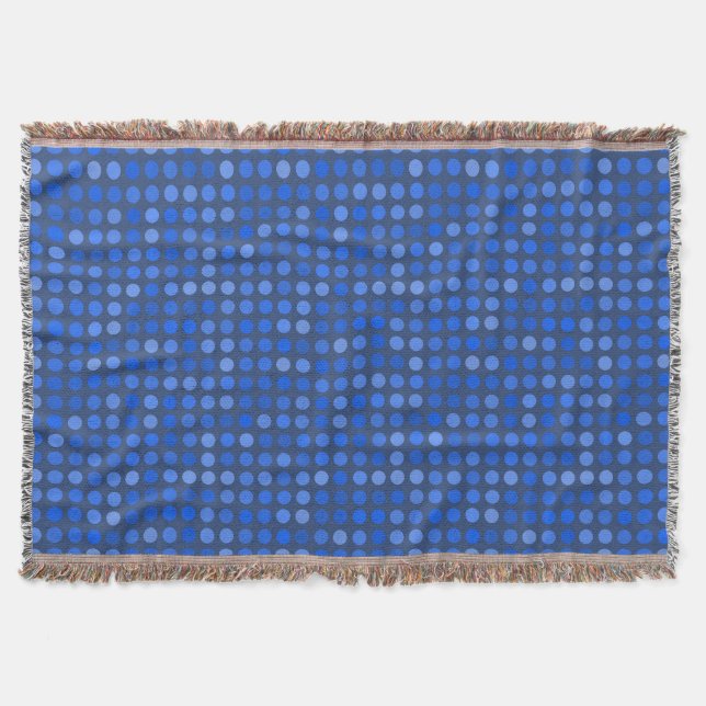 Blue Polka dots Throw Blanket (Front)