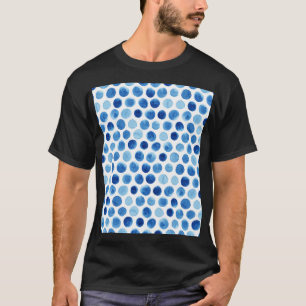 Blue polka dots, watercolor seamless pattern. T-Shirt