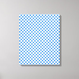 Blue Polka Dots with Customisable Background Canvas Print
