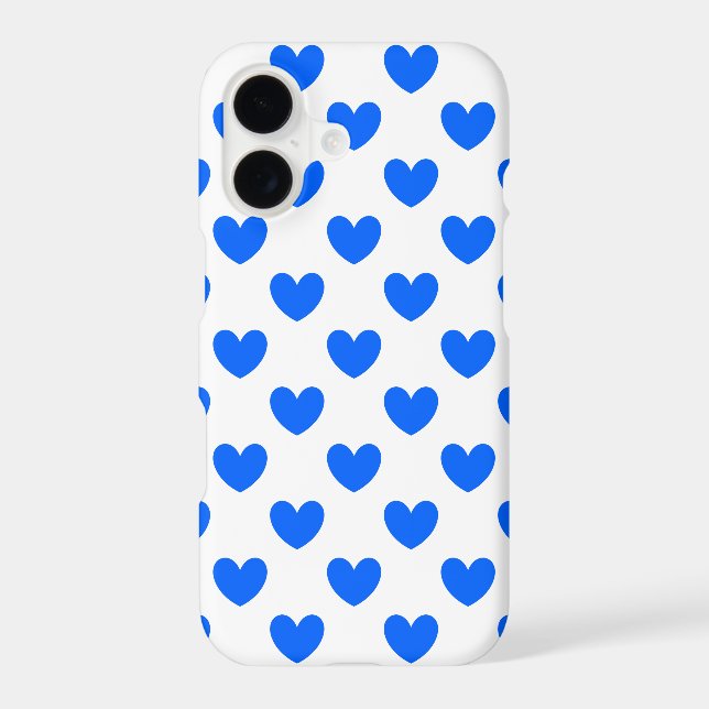 Blue polka hearts on white (Back)
