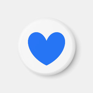 Blue polka hearts on white magnet