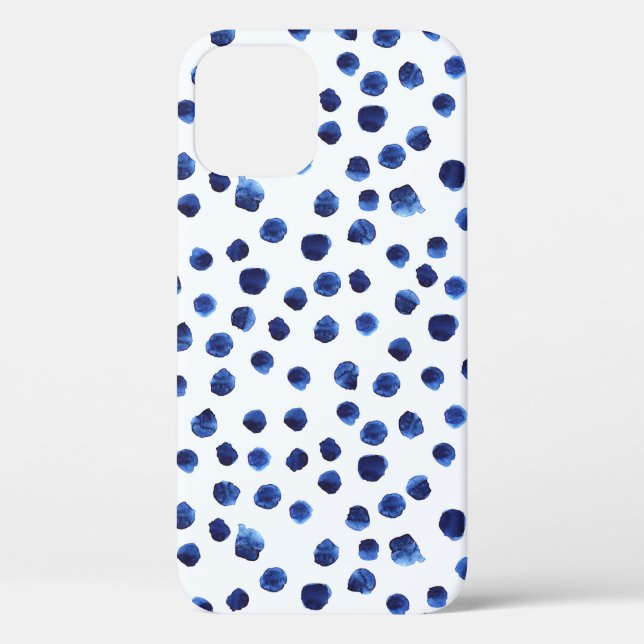 Blue Polka: Watercolor Dot Seamless. Case-Mate iPhone Case (Back)