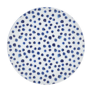 Blue Polka: Watercolor Dot Seamless. Cutting Board