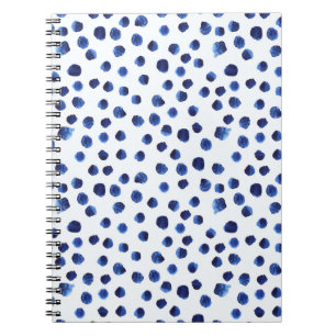 Blue Polka: Watercolor Dot Seamless. Notebook
