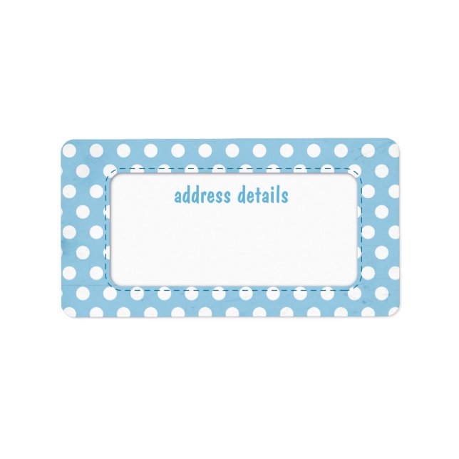 Blue Polkadot Label (Front)