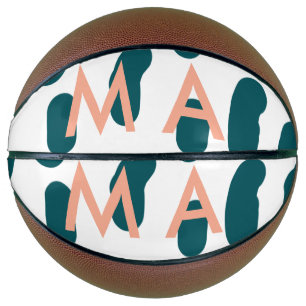 Blue polkadot orange pastel monogram man letter pa basketball