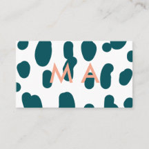 Blue polkadot orange pastel monogram man letter pa