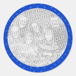 Blue Polkadot Photo Sticker Template