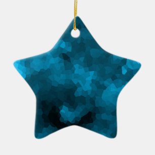 Blue polygonal ceramic tree decoration