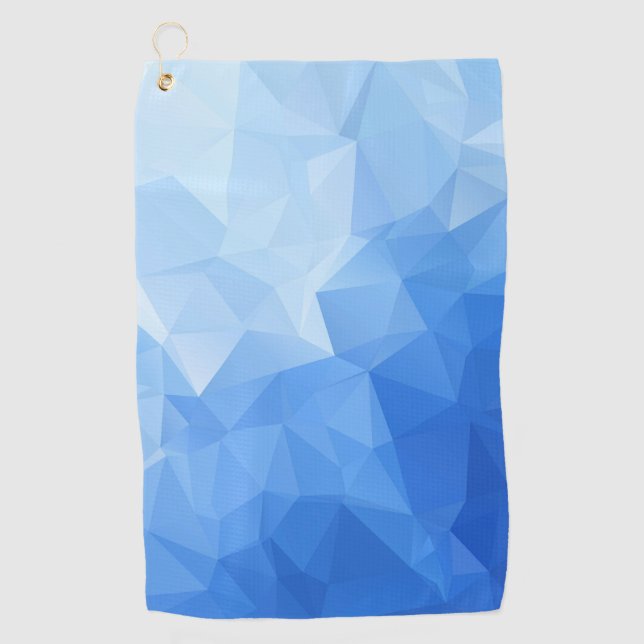 Blue polygonal design golf towel (Front)