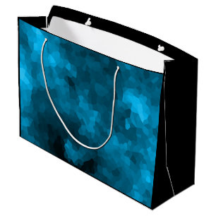 Blue polygonal large gift bag