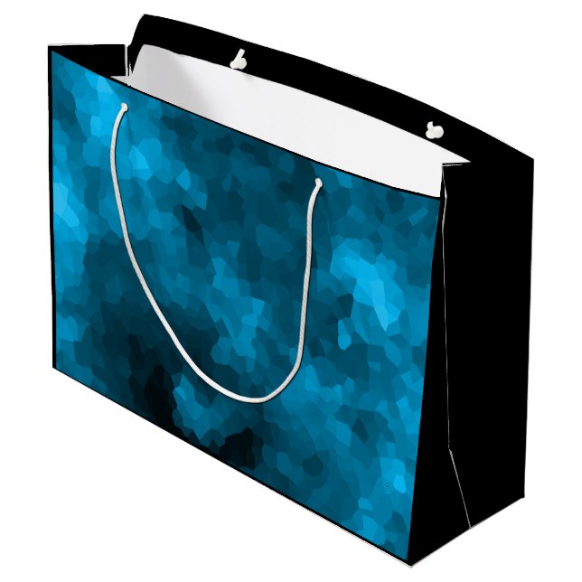 Blue polygonal large gift bag (Back Angled)
