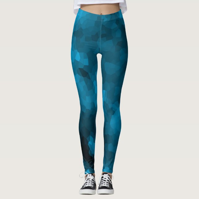 Blue polygonal leggings (Front)