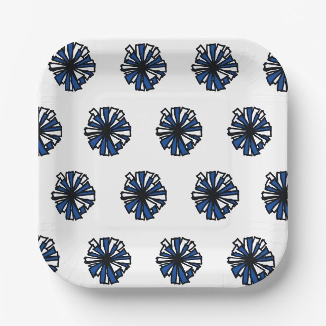 Blue Pom Paper Plate (Front)