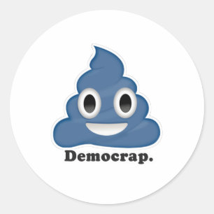 Blue Poo Democrap - Classic Round Sticker