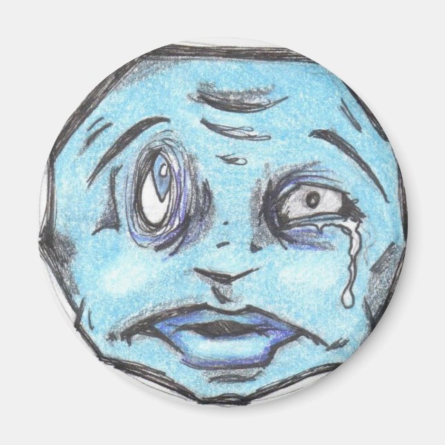 Blue POO HEAD magnet (Front)