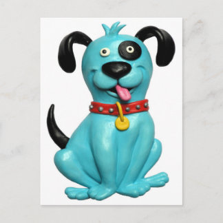 Blue Pooch Postcard