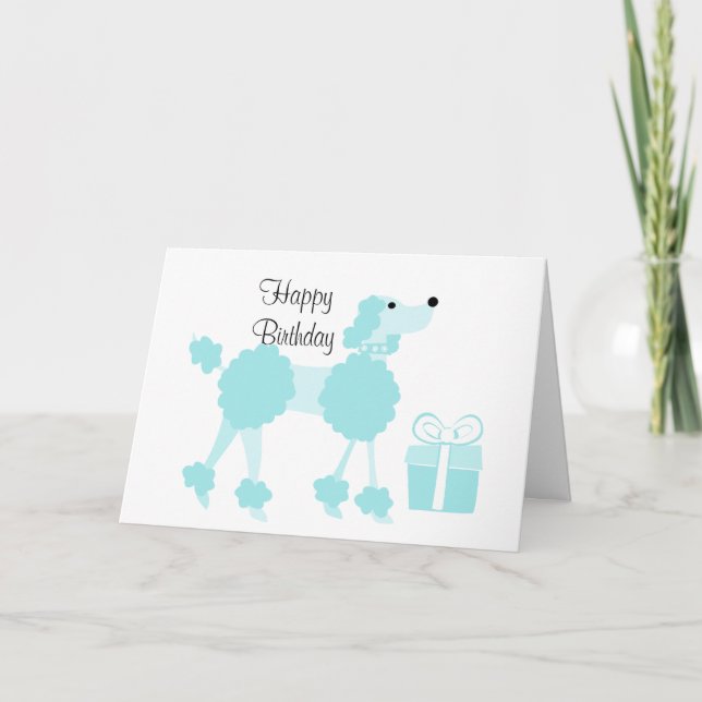 Blue Poodle Card (Front)