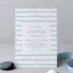 Blue Pool & Beach Party | Nautical Kids Birthday Invitation<br><div class="desc">Make a splash with this soft blue ocean wave design - a fresh, modern choice for a baby or young child’s birthday party. Inspired by coastal and nautical themes, this card features a wave background that’s perfect for beach parties, poolside celebrations, or ocean loving kids. Easy to customise with party...</div>