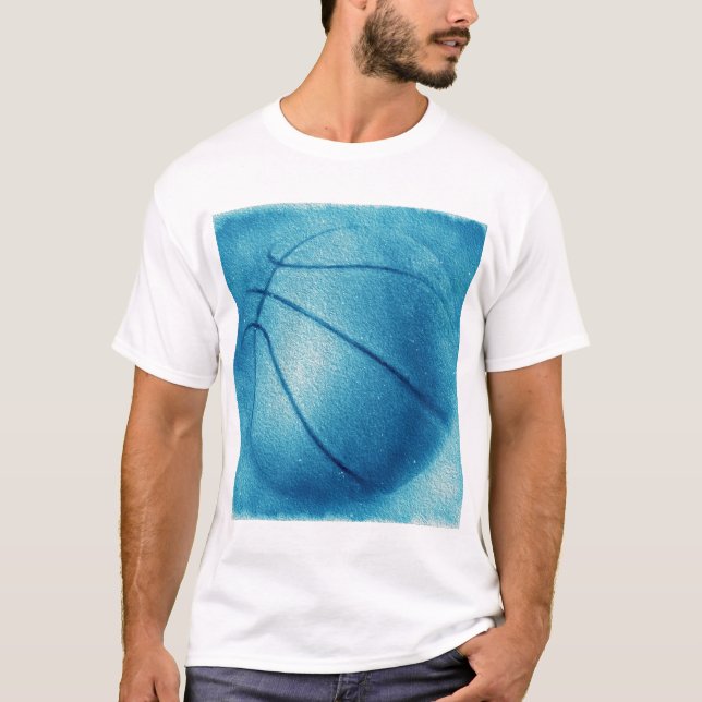 Blue Pop Art Basketball T-Shirt (Front)