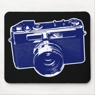 Blue Pop Art Camera Mouse Pad